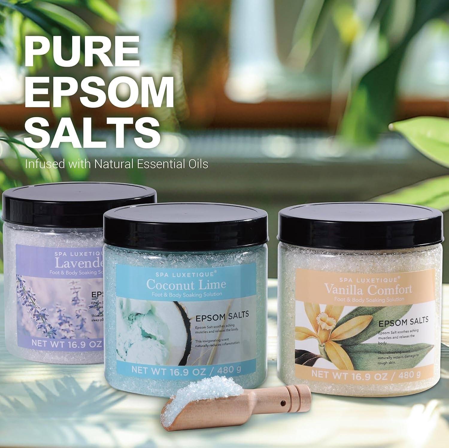 Epsom Salt Bath Soaking Set - 3.17 lbs Gift Set for Women, Ideal for Mother's Day and Christmas