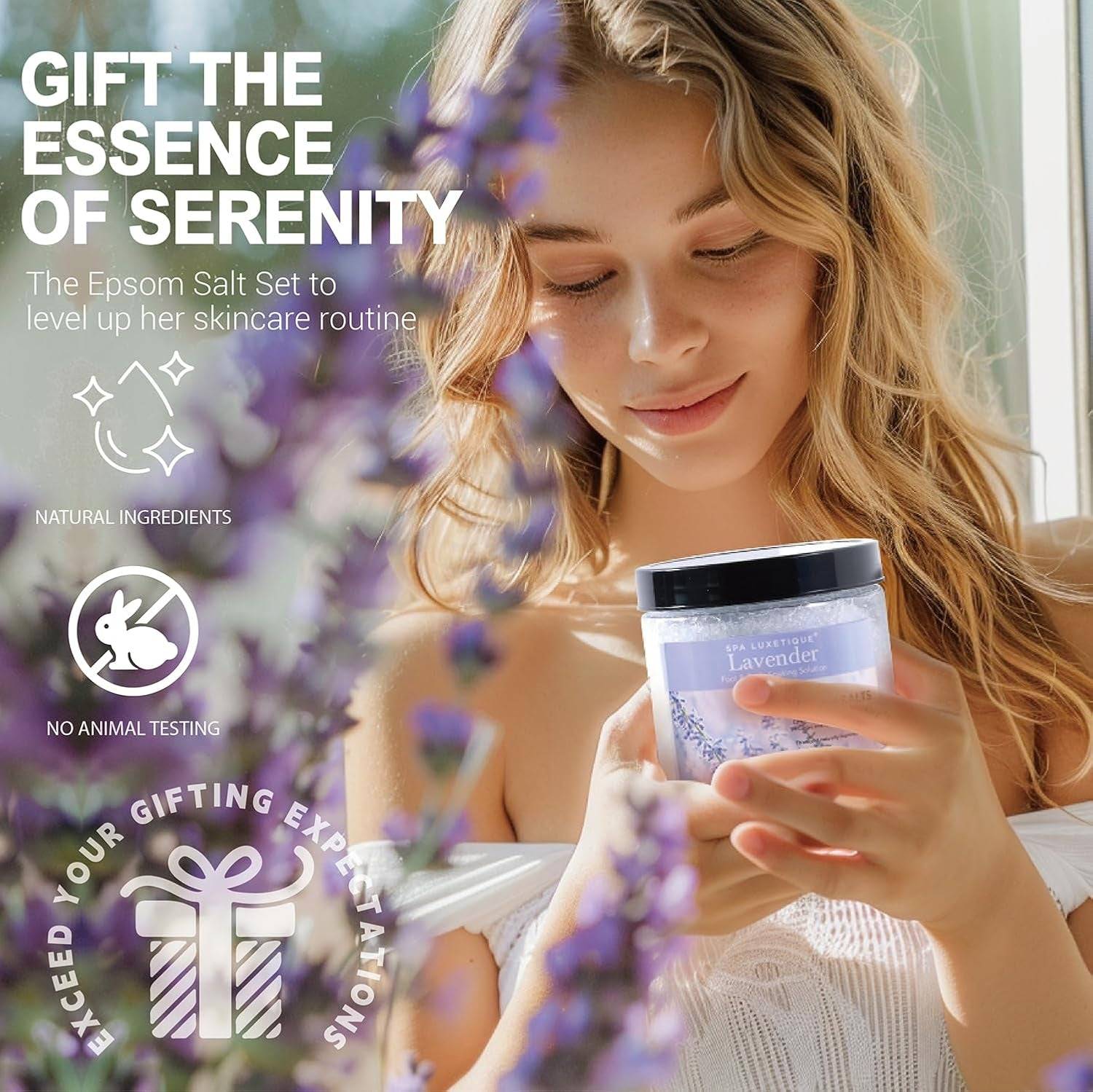 Epsom Salt Bath Soaking Set - 3.17 lbs Gift Set for Women, Ideal for Mother's Day and Christmas