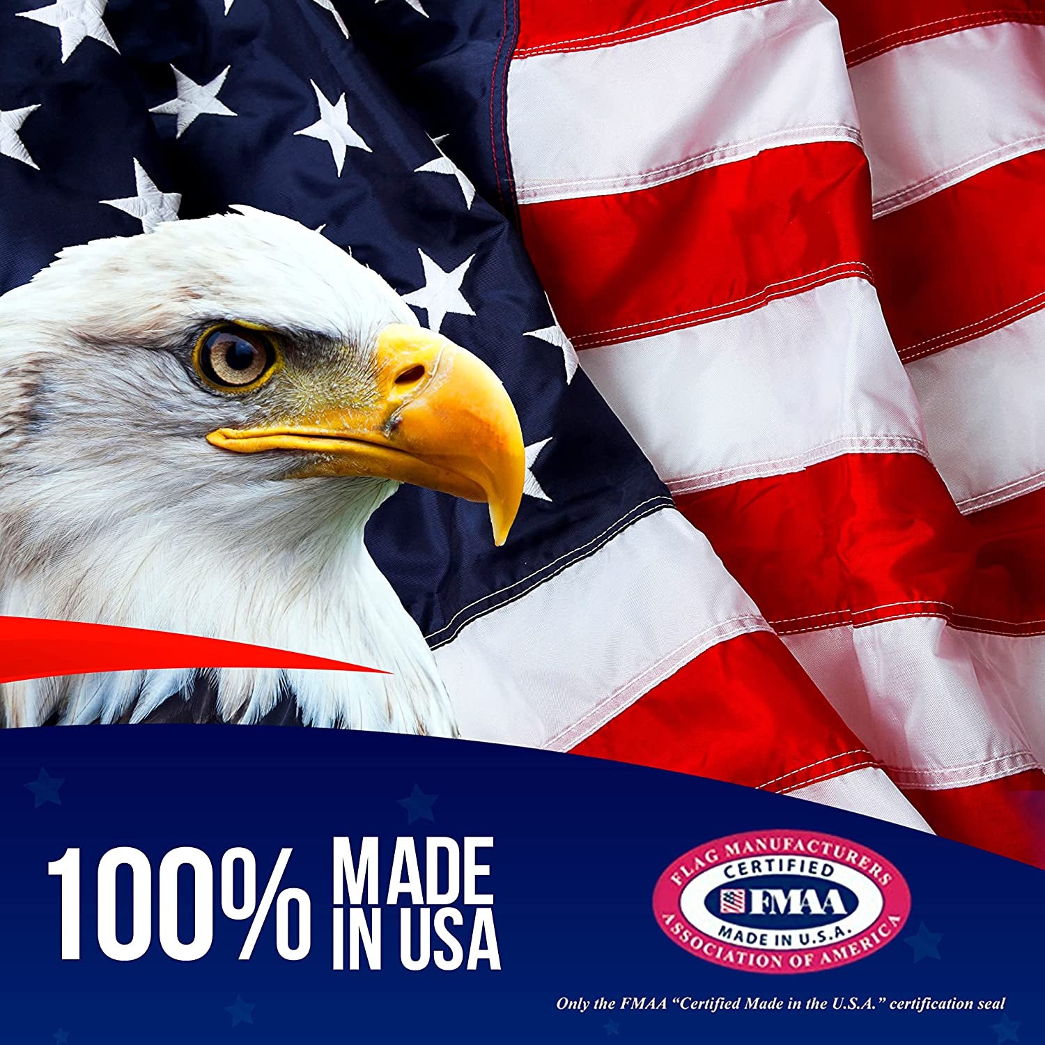 American Flags for outside 5X8 -American Flag 5X8 Made in USA -Heavy Duty Flags Outdoor with Embroidered Stars and Sewn Stripes 5X8 US Flag for High Wind- All Weather Flags