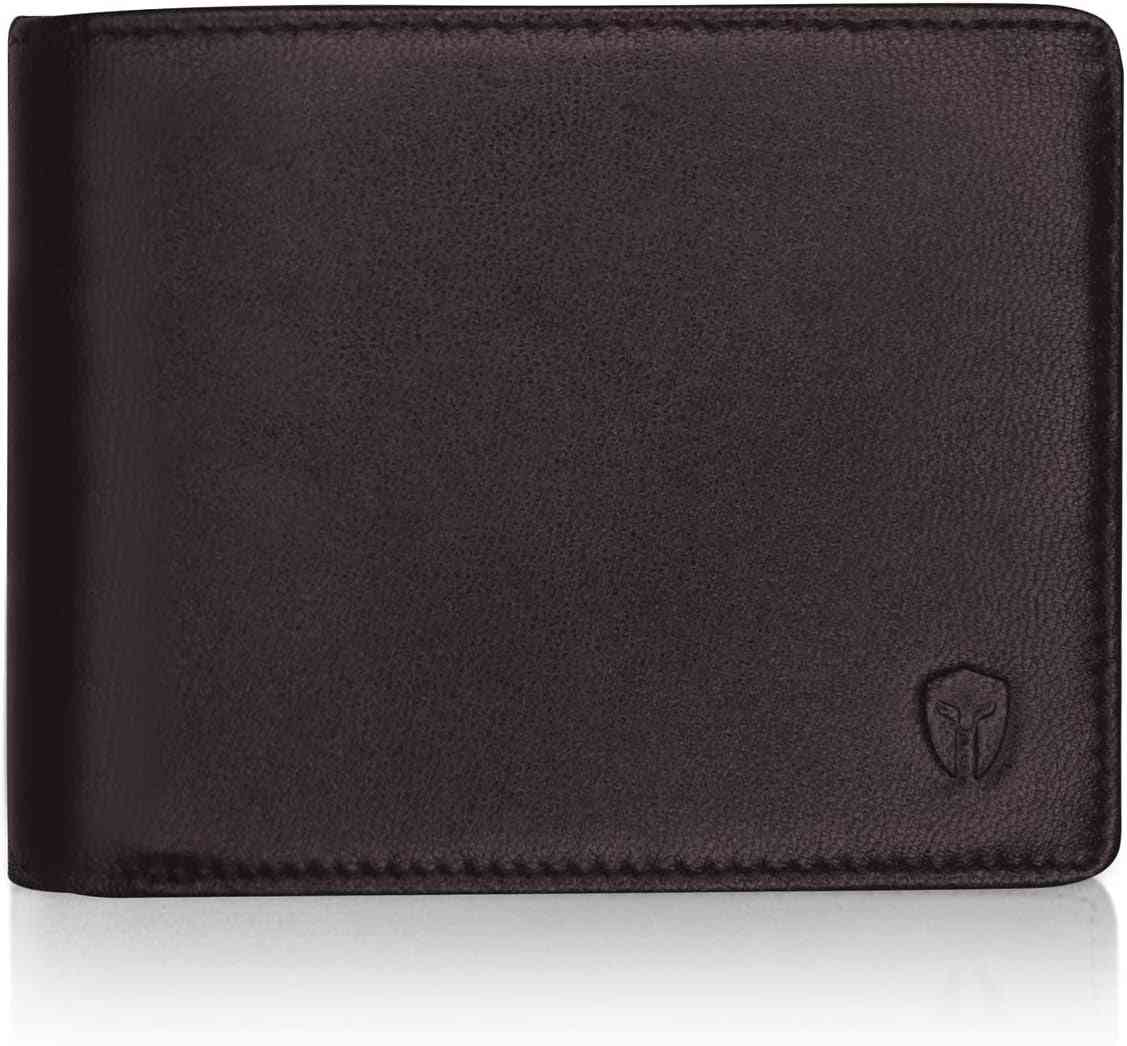 Men's Executive RFID Wallet - Full Grain Leather, Bifold Top Flip with Dual ID Windows and Extra Capacity for Travel