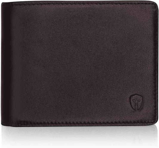 Men's Executive RFID Wallet - Full Grain Leather, Bifold Top Flip with Dual ID Windows and Extra Capacity for Travel