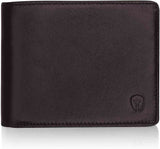 Men's Executive RFID Wallet - Full Grain Leather, Bifold Top Flip with Dual ID Windows and Extra Capacity for Travel