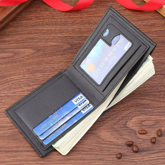 Men's Horizontal Soft Leather Wallet - Fashionable Business Billfold for Credit and ID Cards