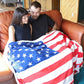Patriotic US Flag Blanket, American National Flag Throws, Sherpa Fleece Reversible Blanket for Couch Bed Decor, 4Th of July Citizenship Veteran Presidents' Day Gift