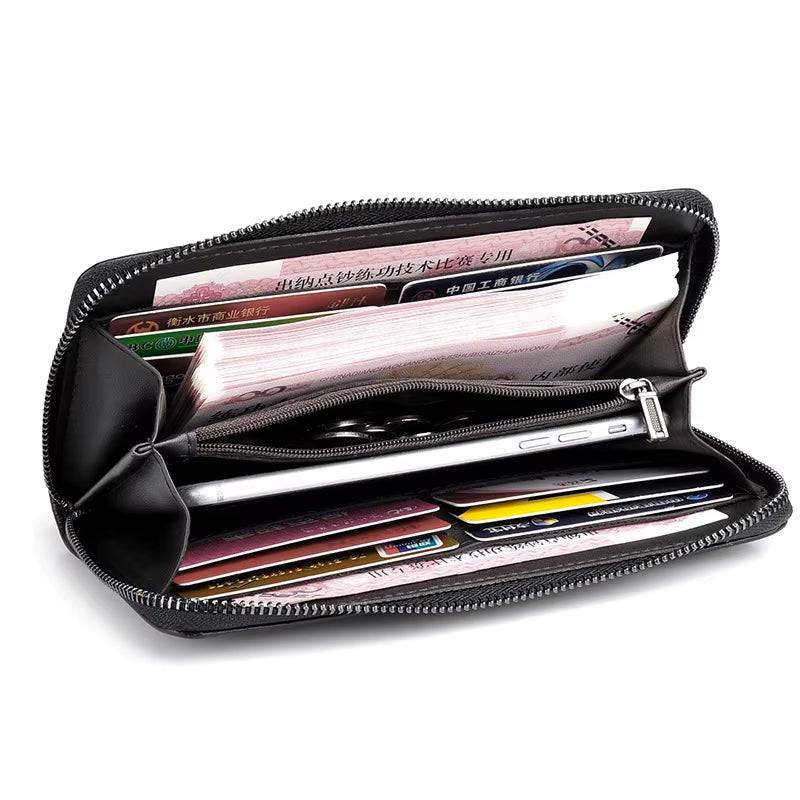 Men's Luxury Short Frosted Leather Wallet - Retro Vertical Zipper Design, Multi-Card Holder, 2024 Edition