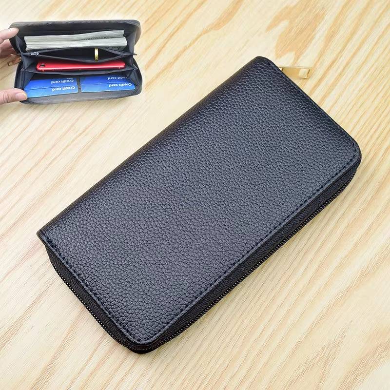 Men's Luxury Short Frosted Leather Wallet - Retro Vertical Zipper Design, Multi-Card Holder, 2024 Edition