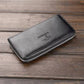 Men's Luxury Short Frosted Leather Wallet - Retro Vertical Zipper Design, Multi-Card Holder, 2024 Edition