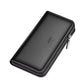 Men's Luxury Short Frosted Leather Wallet - Retro Vertical Zipper Design, Multi-Card Holder, 2024 Edition