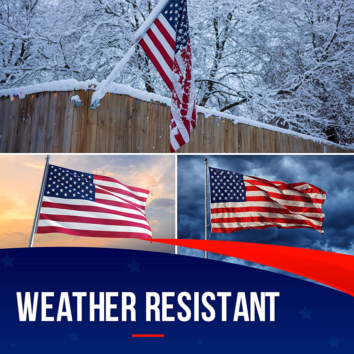 American Flags for outside 5X8 -American Flag 5X8 Made in USA -Heavy Duty Flags Outdoor with Embroidered Stars and Sewn Stripes 5X8 US Flag for High Wind- All Weather Flags