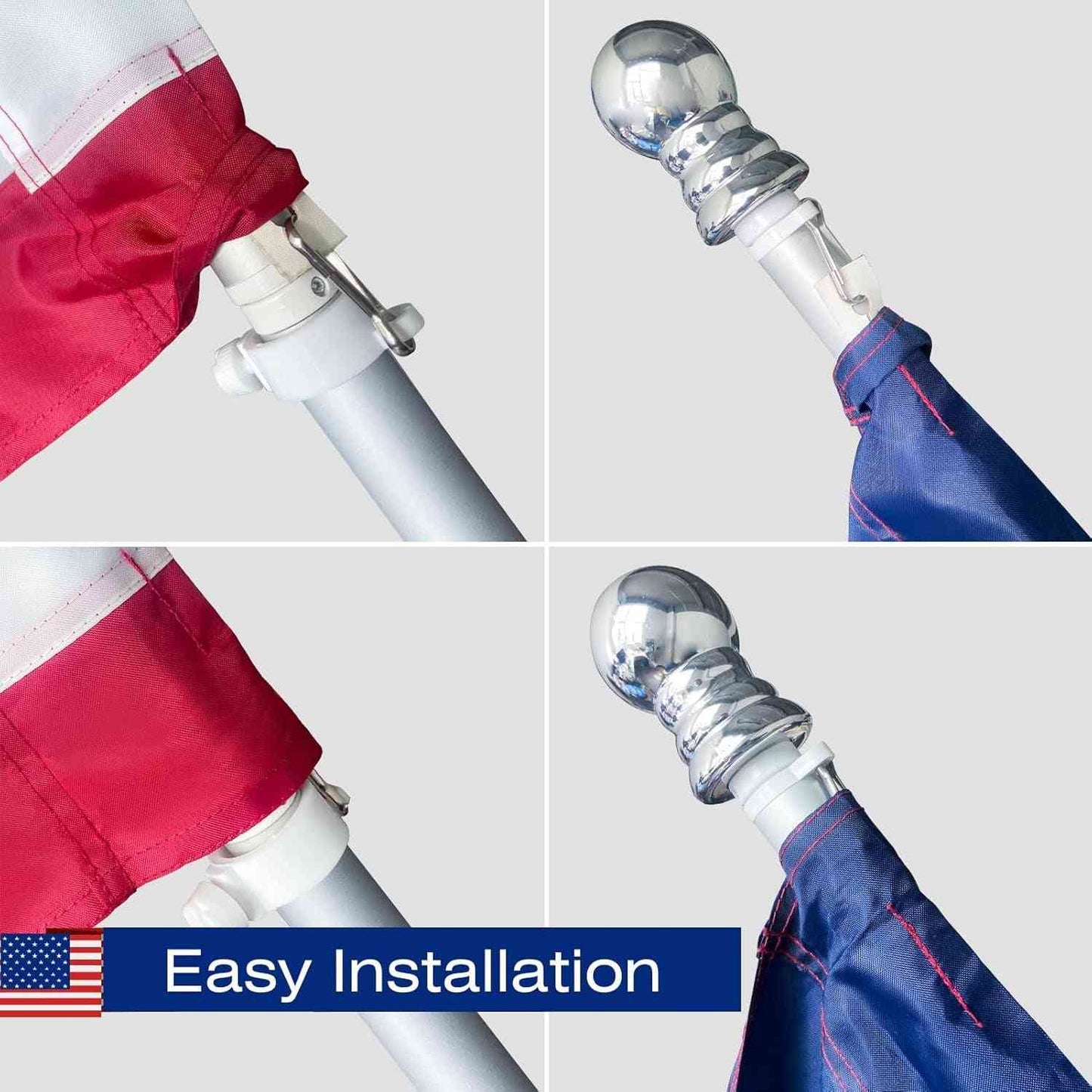 American Flag Pole Sleeve Banner - 2.5x4 Ft USA Flag with Embroidered Stars and Sewn Stripes, Heavy Duty and Durable (Flag Pole Not Included)