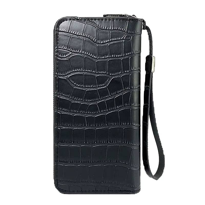 Men's Luxury Short Frosted Leather Wallet - Retro Vertical Zipper Design, Multi-Card Holder, 2024 Edition