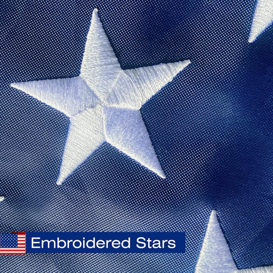 American Flag Pole Sleeve Banner - 2.5x4 Ft USA Flag with Embroidered Stars and Sewn Stripes, Heavy Duty and Durable (Flag Pole Not Included)