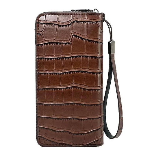 Men's Luxury Short Frosted Leather Wallet - Retro Vertical Zipper Design, Multi-Card Holder, 2024 Edition