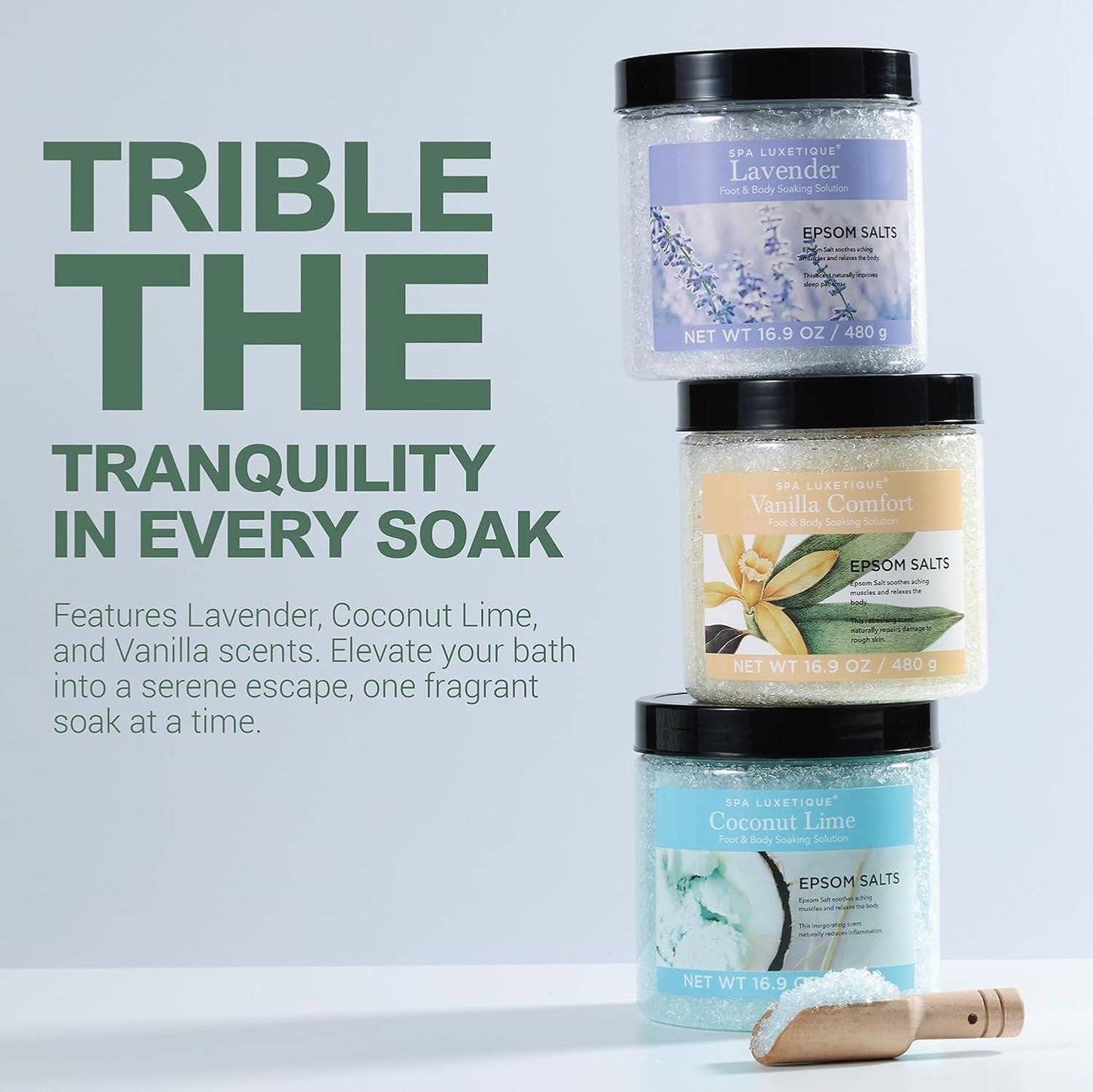 Epsom Salt Bath Soaking Set - 3.17 lbs Gift Set for Women, Ideal for Mother's Day and Christmas
