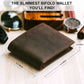 Men's Top Grain Leather Wallet | RFID Blocking | Bifold Design with Extra Capacity and 2 ID Windows | Durable Stitching | Slim Billfold with 8 Card Slots | Ideal Gift for Him