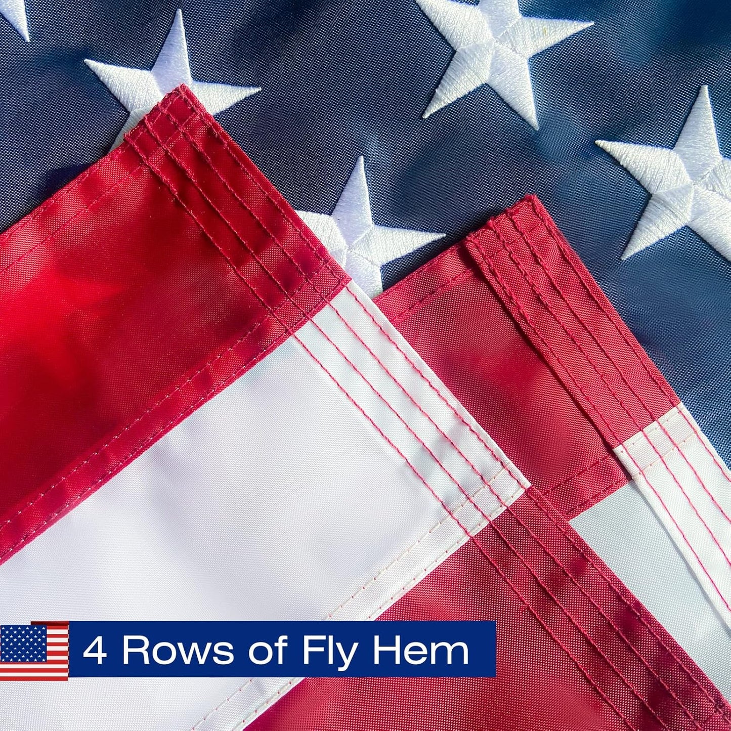American Flag Pole Sleeve Banner - 2.5x4 Ft USA Flag with Embroidered Stars and Sewn Stripes, Heavy Duty and Durable (Flag Pole Not Included)
