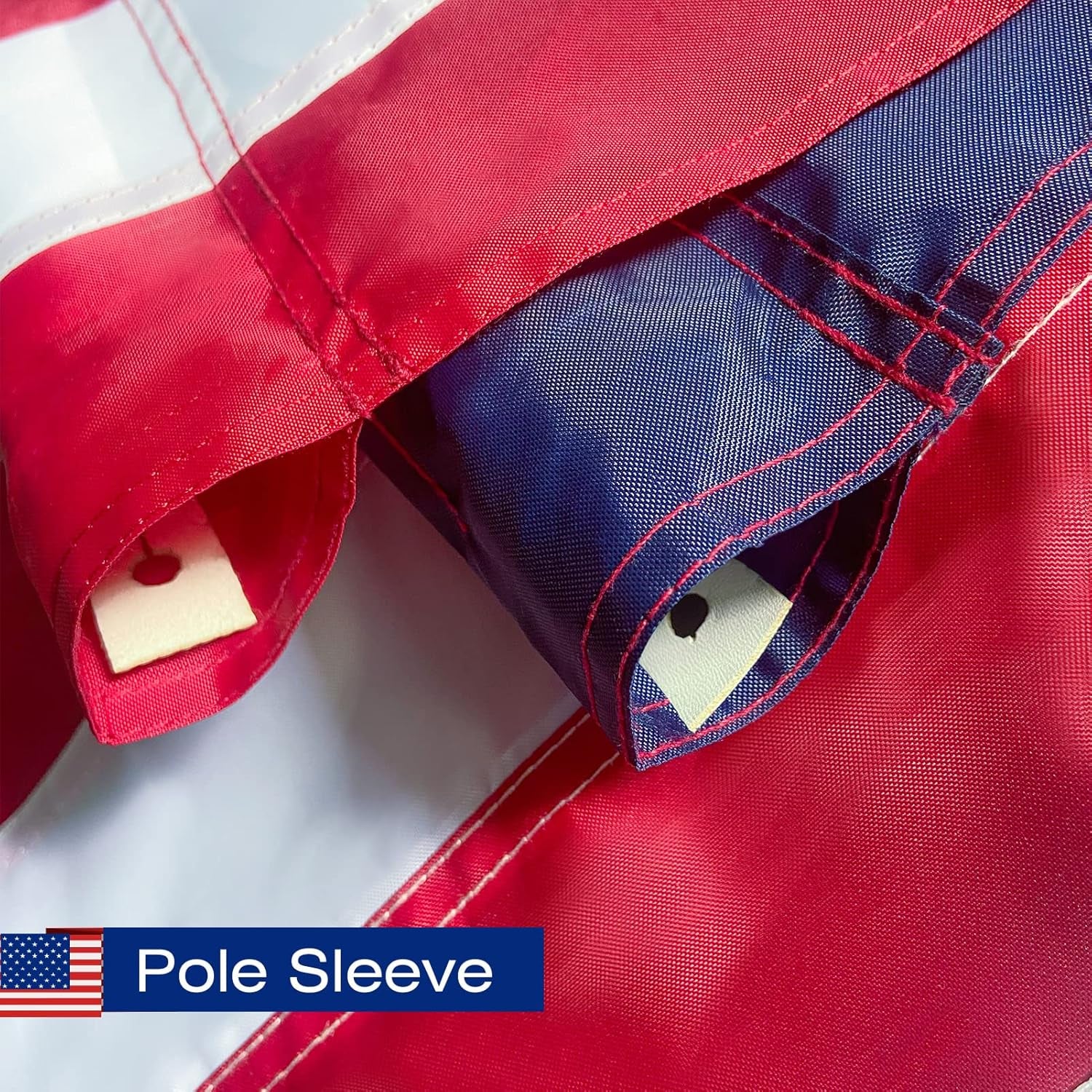 American Flag Pole Sleeve Banner - 2.5x4 Ft USA Flag with Embroidered Stars and Sewn Stripes, Heavy Duty and Durable (Flag Pole Not Included)