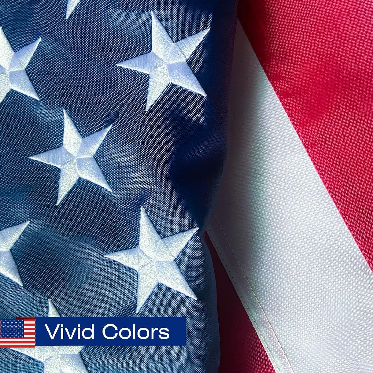 American Flag Pole Sleeve Banner - 2.5x4 Ft USA Flag with Embroidered Stars and Sewn Stripes, Heavy Duty and Durable (Flag Pole Not Included)