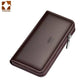 Men's Luxury Short Frosted Leather Wallet - Retro Vertical Zipper Design, Multi-Card Holder, 2024 Edition