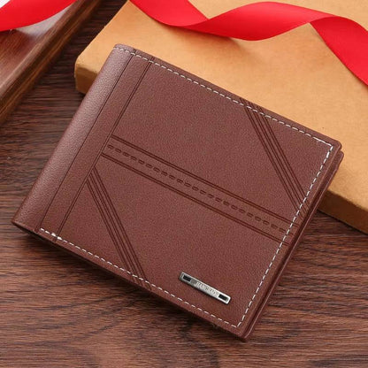 Men's Horizontal Soft Leather Wallet - Fashionable Business Billfold for Credit and ID Cards