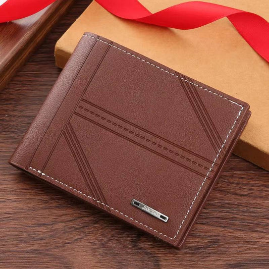 Men's Horizontal Soft Leather Wallet - Fashionable Business Billfold for Credit and ID Cards