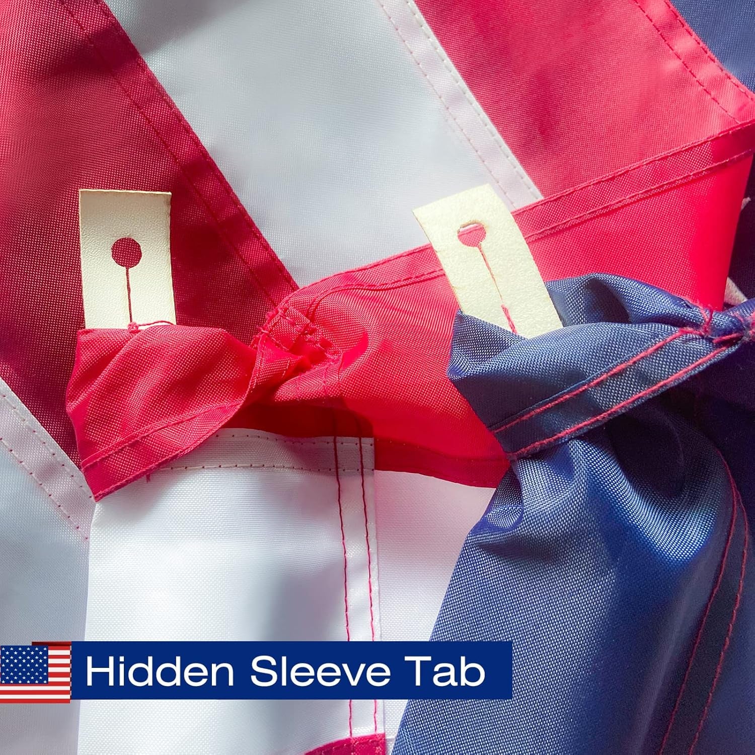 American Flag Pole Sleeve Banner - 2.5x4 Ft USA Flag with Embroidered Stars and Sewn Stripes, Heavy Duty and Durable (Flag Pole Not Included)