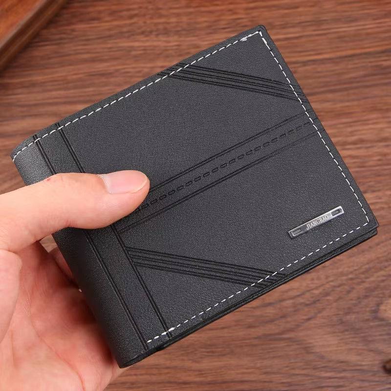 Men's Horizontal Soft Leather Wallet - Fashionable Business Billfold for Credit and ID Cards