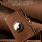 Men's RFID Leather Wallet with Coin Pocket, Airtag Compatibility, and Anti-Theft Card Holder