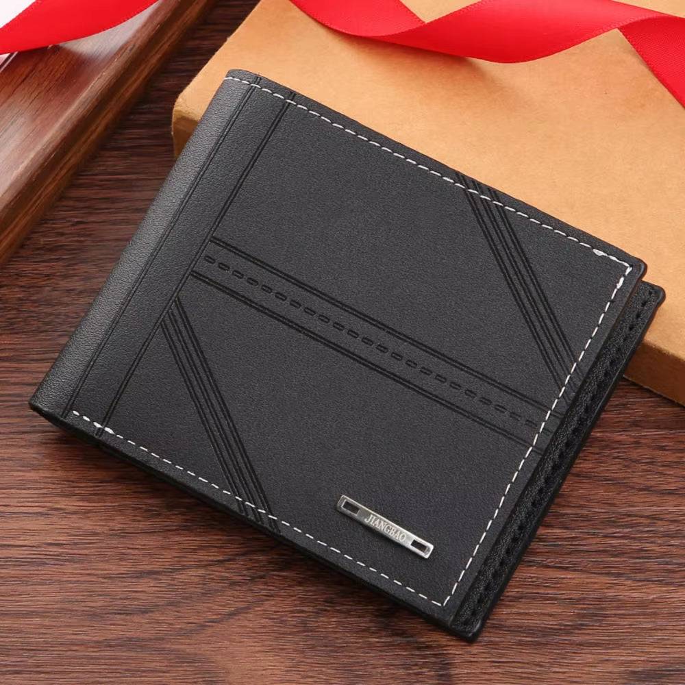 Men's Horizontal Soft Leather Wallet - Fashionable Business Billfold for Credit and ID Cards